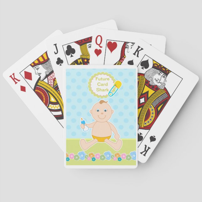 Futuro tiburón de cartas jugando a las cartas. (Reverso)