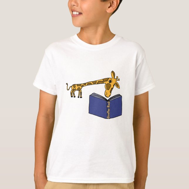 FV- Camiseta divertida de Giraffe leyendo (Anverso)