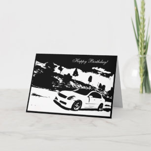 G35 Tarjeta de cumpleaños con temática de coche de