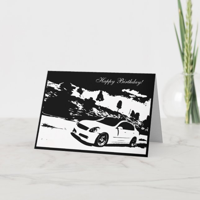G35 Tarjeta de cumpleaños con temática de coche de (Anverso)