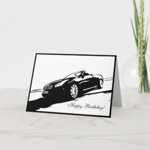 G37 Tarjeta de cumpleaños con temática de coche co