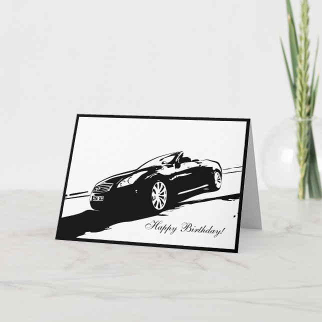 G37 Tarjeta de cumpleaños con temática de coche co (Anverso)