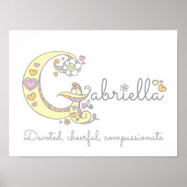 G arte en monograma Gabriella chicas nombre poster