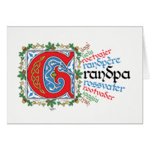 G es para la tarjeta de abuelo