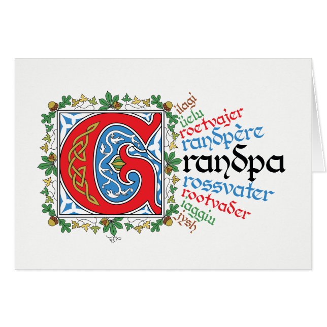 G es para la tarjeta de abuelo (Anverso (Horizontal))