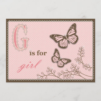 G está para la tarjeta de la invitación del chica