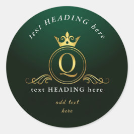 G - Letra Monograma Pegatina redondo