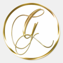 G Monograma Faux Gold Envelope O Sello Favorito