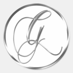 G Monograma Sobre Plata Faux O Sello Favorito