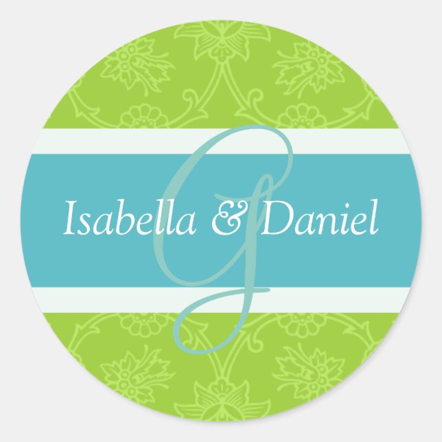 G Monogramas Para Sellos De Invitación De Boda (Anverso)