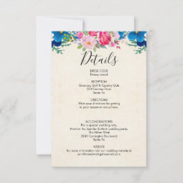 Gabinete de detalles del Boda de flores rosas y az