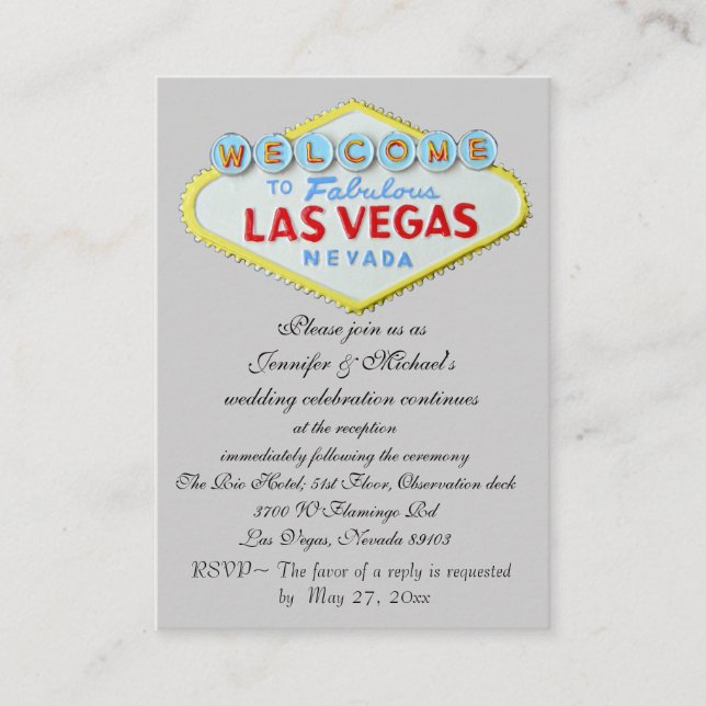 Gabinete de invitación a la boda de Las Vegas (Anverso)