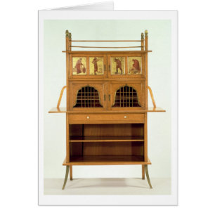 Gabinete del Satinwood con los paneles pintados,