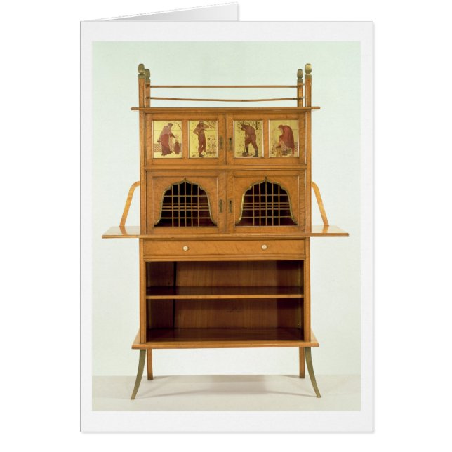 Gabinete del Satinwood con los paneles pintados, (Frente)