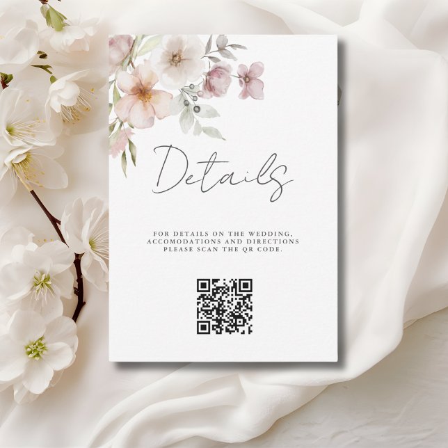 Gabinete detallado de Boda de código QR floral ros (Subido por el creador)