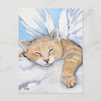Gabrielle, gato ángel en la tarjeta postal de pint