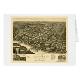 Gadsden, mapa panorámico del AL - 1887