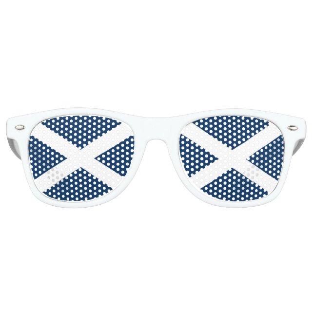 Gafas blancas divertidas de bandera escocesa (Anverso)