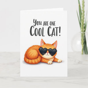 Gafas Cool Cat para el Día del Padre Tarjeta
