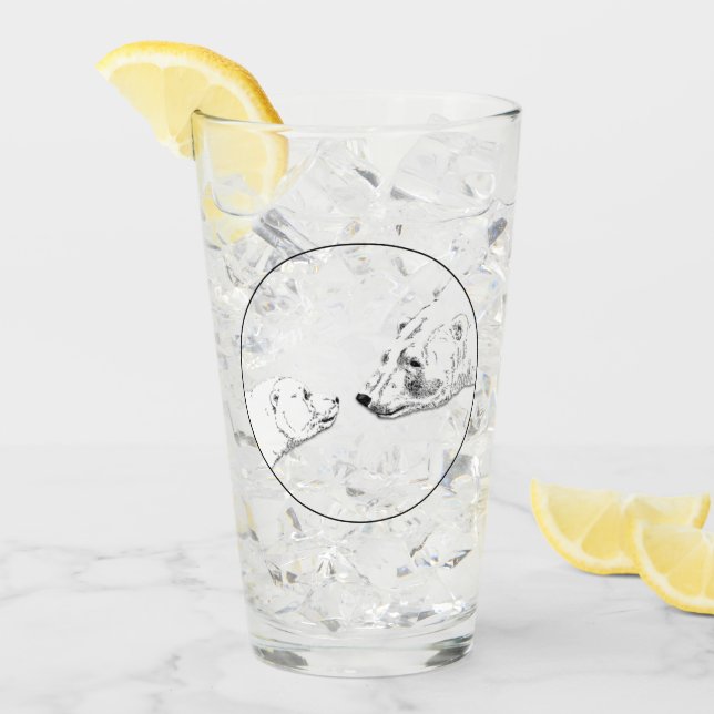 Gafas de arte de oso polar de vidrio de oso (Anverso (hielo))