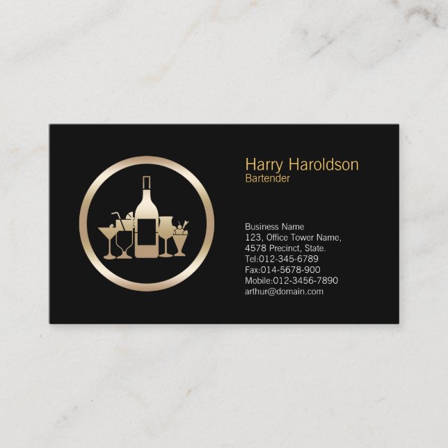 Gafas de cóctel Icono Bartender tarjeta de present (Anverso)