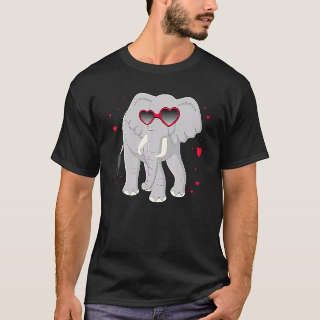 Gafas de corazón de elefante Camiseta de elefante  (Anverso)