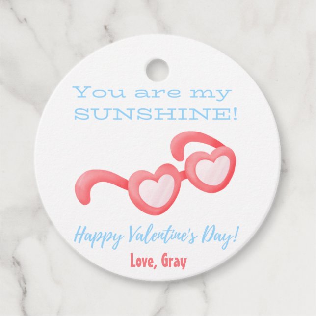 Gafas de corazón Valentines niños regalan etiqueta (Anverso)