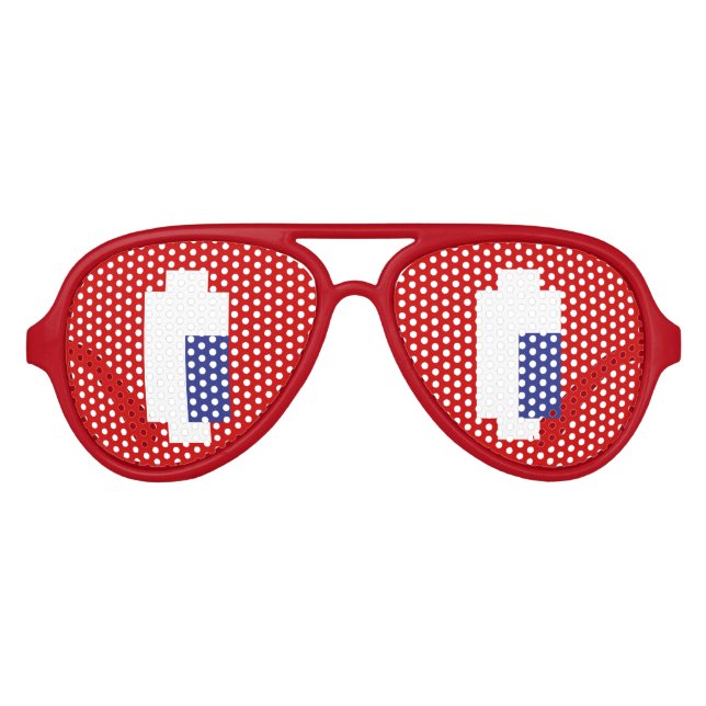 Gafas De Fiesta De Aviador 8 bits Pixel Manga Eyes (Anverso)