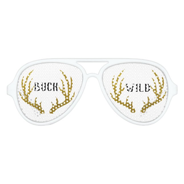 Gafas De Fiesta De Aviador Antlers Buck Wild (Anverso)