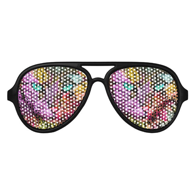 Gafas De Fiesta De Aviador Artsy Kitty Cat (Anverso)