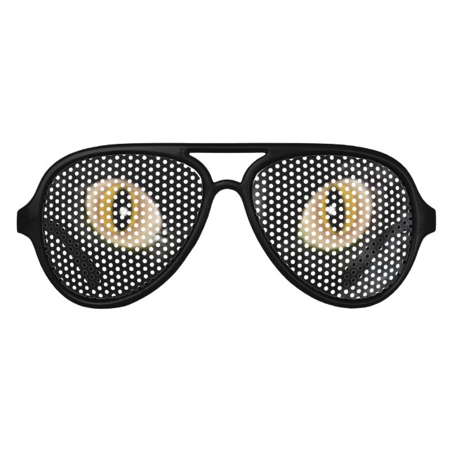 Gafas De Fiesta De Aviador Auténticos ojos de gato negro (Anverso)