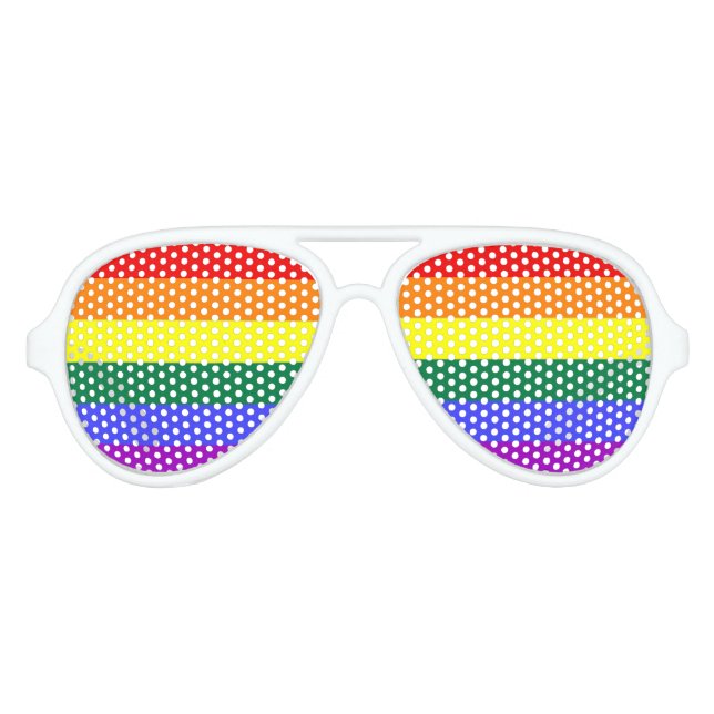 Gafas De Fiesta De Aviador Bandera arcoiris del orgullo gay LGBT (Anverso)