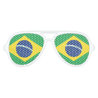 Gafas De Fiesta De Aviador Bandera de Brasil