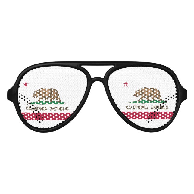 Gafas De Fiesta De Aviador Bandera de estado de California (Anverso)