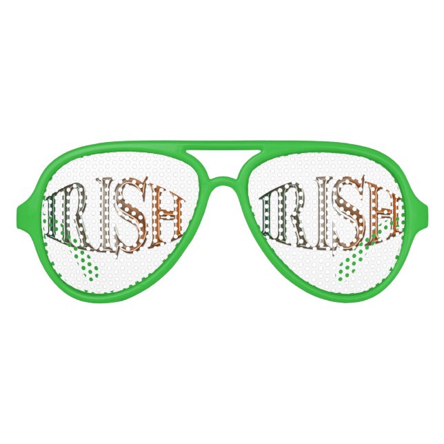 Gafas De Fiesta De Aviador Bandera de Irlanda Texto para los patriotas irland (Anverso)