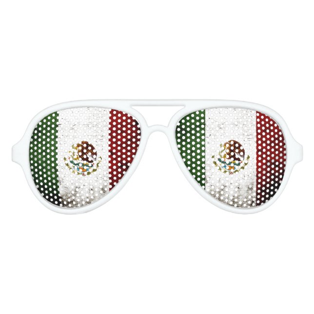 Gafas De Fiesta De Aviador Bandera de México grunge negro (Anverso)