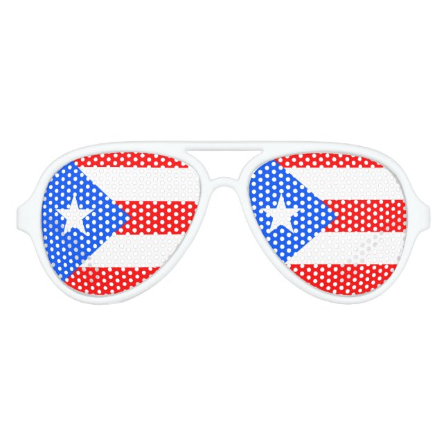 Gafas De Fiesta De Aviador Bandera de Puerto Rico (Anverso)
