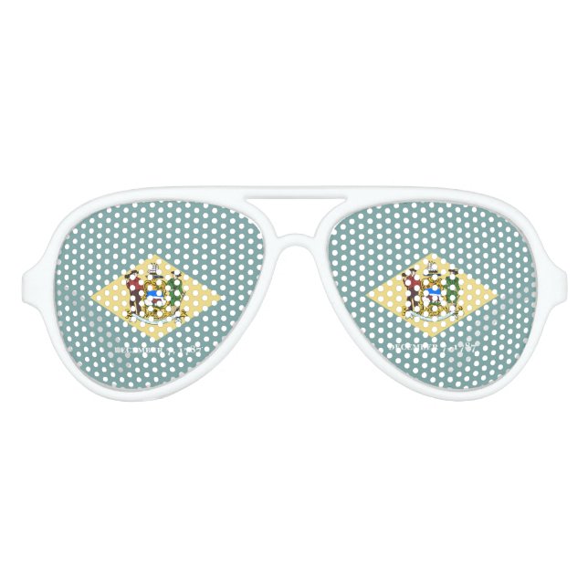 Gafas De Fiesta De Aviador Bandera del estado Delaware (Anverso)