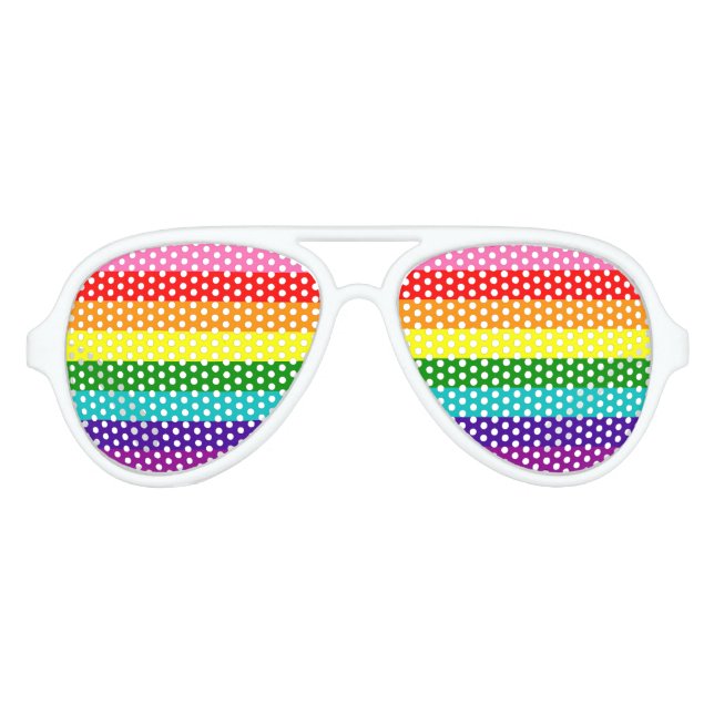 Gafas De Fiesta De Aviador Bandera del Orgullo de 8 bandas (Anverso)