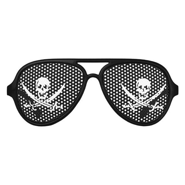 Gafas De Fiesta De Aviador Bandera pirata de Jolly roger (Anverso)