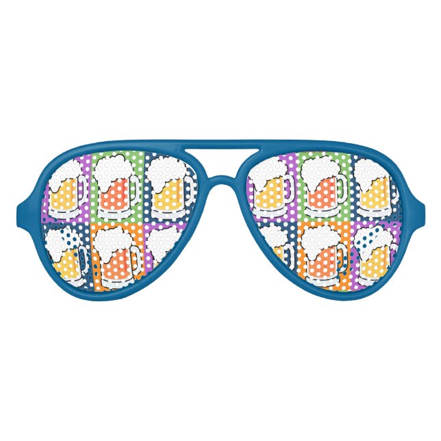 Gafas De Fiesta De Aviador BeER Pop Art fiestas (Anverso)