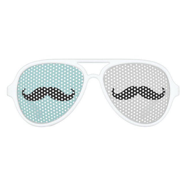 Gafas De Fiesta De Aviador Black Hipster Mustaches (Anverso)