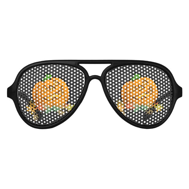 Gafas De Fiesta De Aviador Calabaza de animales fantasmales (Anverso)
