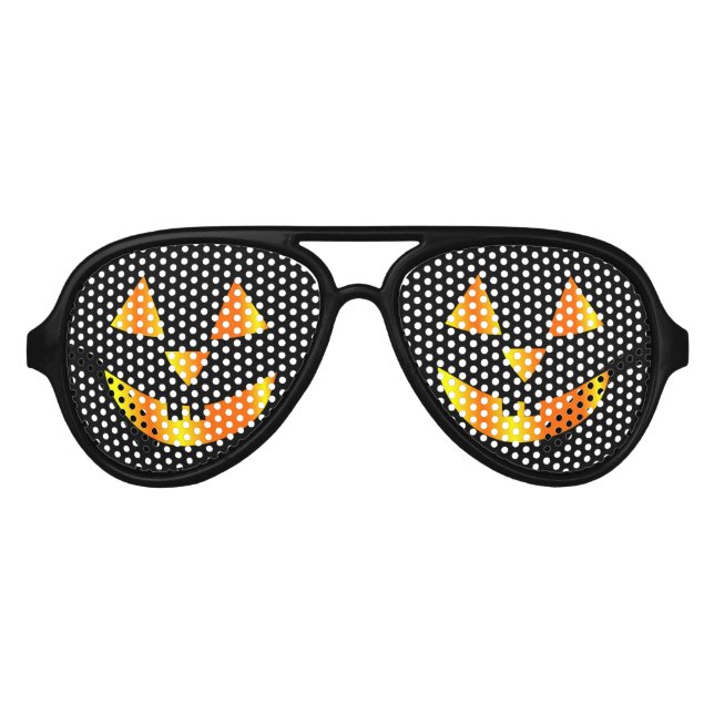 Gafas De Fiesta De Aviador Calabaza, Halloween (Anverso)