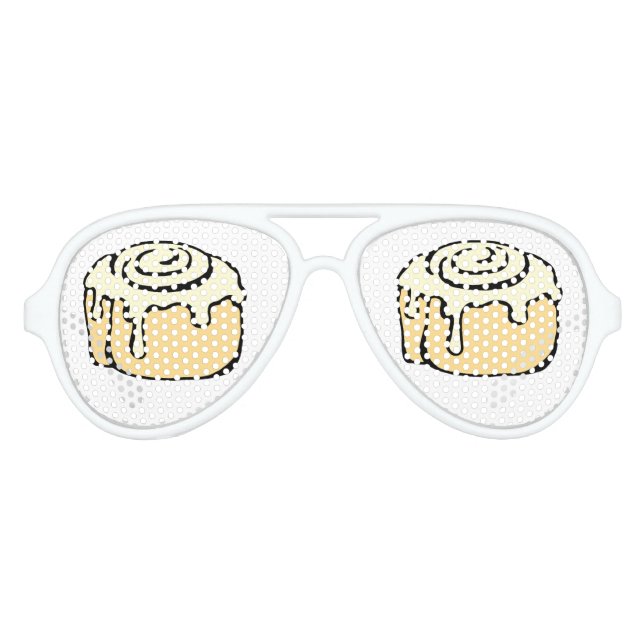 Gafas De Fiesta De Aviador Cinnamon Roll Honey Bun Cute Diseño Personalizado (Anverso)