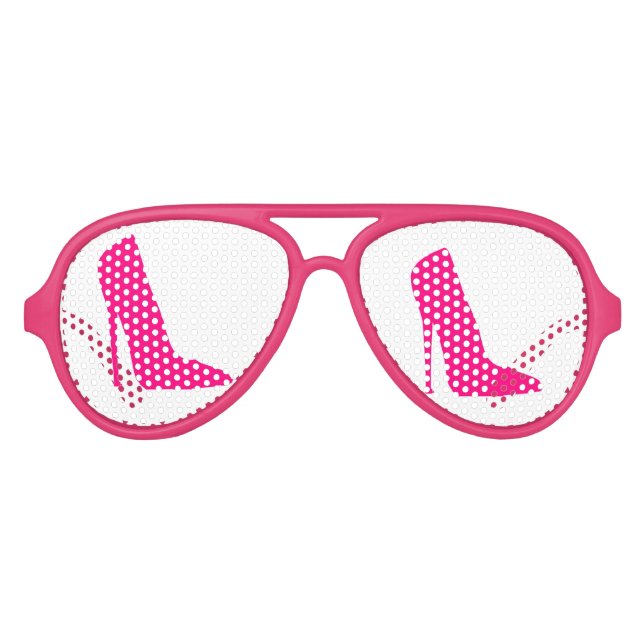 GAFAS DE FIESTA DE AVIADOR CORAZONES ALTOS DE PINK (Anverso)