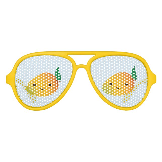 Gafas De Fiesta De Aviador Cute Kawaii Sonriente Mango (Anverso)