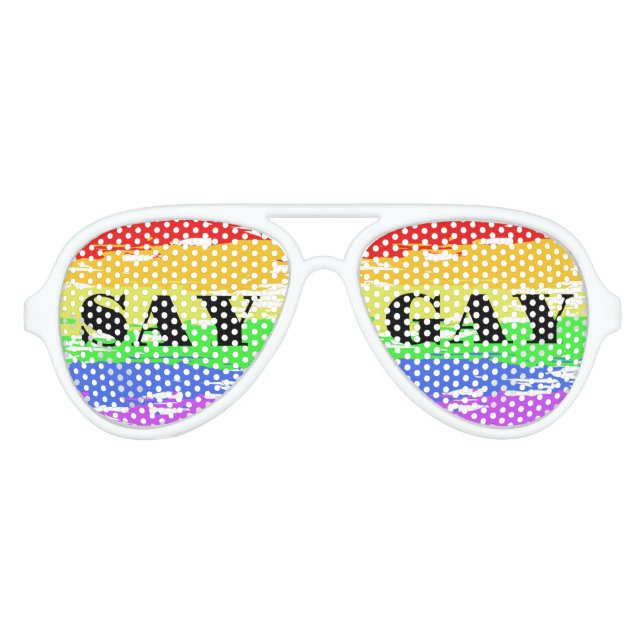 GAFAS DE FIESTA DE AVIADOR DIGA GAY RAINBOW SUNGLASSES (Anverso)