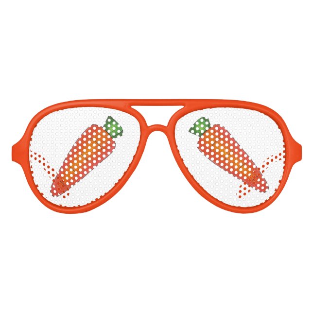 Gafas De Fiesta De Aviador Easter Bunny Rabbit Naranja Carrot Vegetable (Anverso)