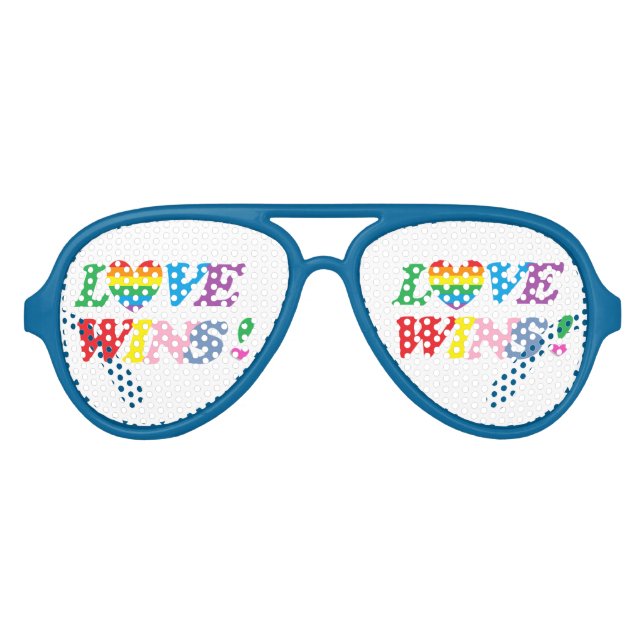 Gafas De Fiesta De Aviador El amor arcoiris gana (Anverso)
